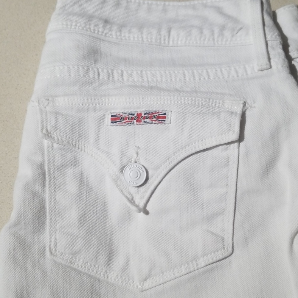 White hudson cuffed  shorts
